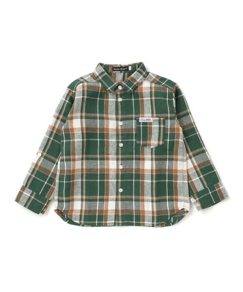 BeBe / べべ シャツ・ブラウス | ネルチェック袖ロールアップ長袖シャツ(100~140cm) | 詳細5