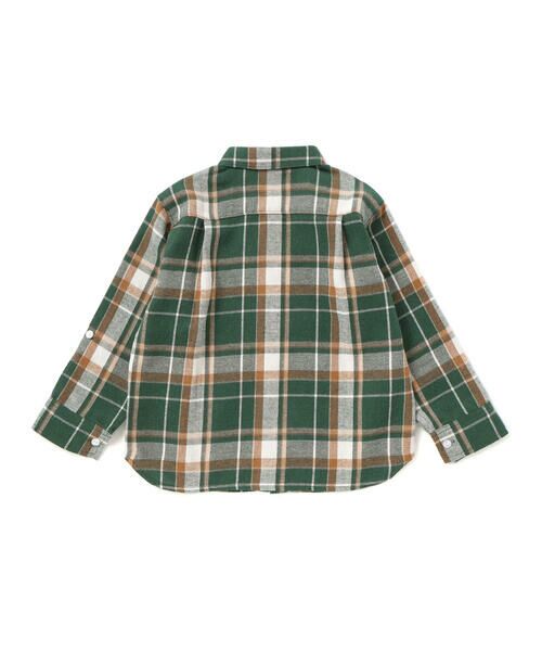 BeBe / べべ シャツ・ブラウス | ネルチェック袖ロールアップ長袖シャツ(100~140cm) | 詳細6