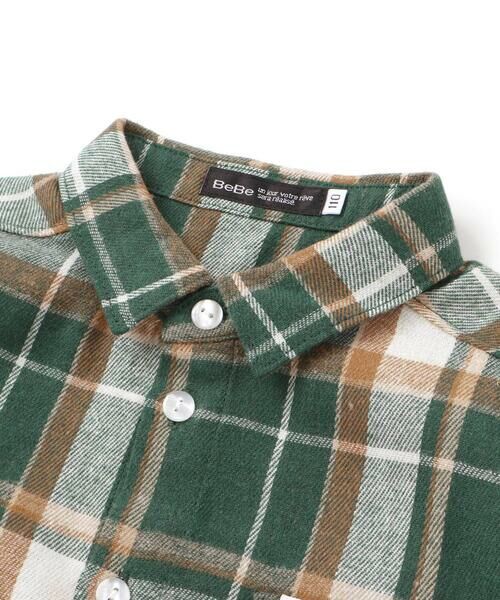 BeBe / べべ シャツ・ブラウス | ネルチェック袖ロールアップ長袖シャツ(100~140cm) | 詳細7