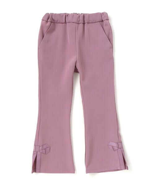 BeBe/べべ リボンスリットダブルクロスロングパンツ(90~160cm) パープル 130cm BeBe/べべ リボンスリットダブルクロスロングパンツ(90~160cm) パープル 130cm