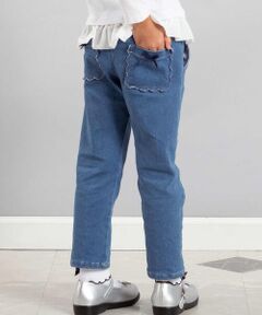 BeBe / べべ デニムパンツ | ストレッチジョグデニムスカラップポケットロングパンツ(90~160cm)