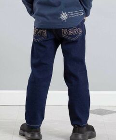 BeBe / べべ デニムパンツ | ストレッチジョグデニムバックステッチロゴロングパンツ(90~160cm)