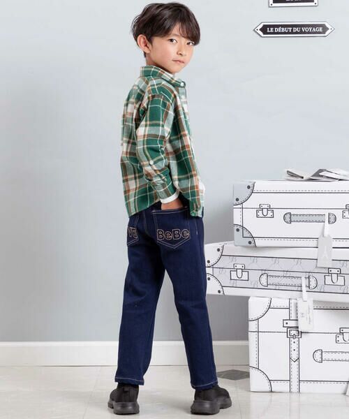 BeBe / べべ デニムパンツ | ストレッチジョグデニムバックステッチロゴロングパンツ(90~160cm) | 詳細3