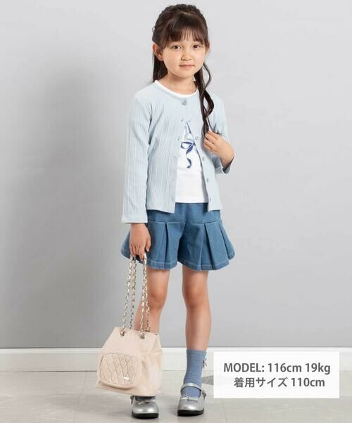 BeBe / べべ ショート・ハーフ・半端丈パンツ | ストレッチジョグデニムプリーツショートパンツ(90~150cm) | 詳細1