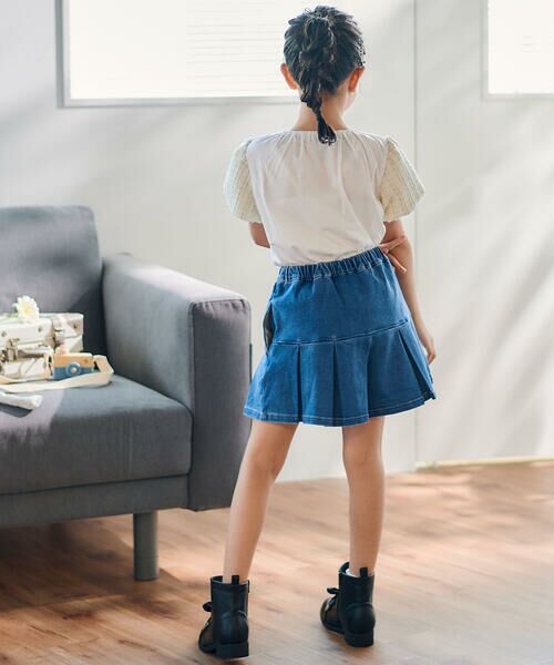 BeBe / べべ ショート・ハーフ・半端丈パンツ | ストレッチジョグデニムプリーツショートパンツ(90~150cm) | 詳細5