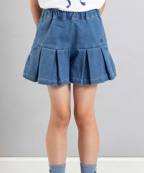 BeBe/べべ ストレッチジョグデニムプリーツショートパンツ(90~150cm) ブルー 90cm BeBe/べべ ストレッチジョグデニムプリーツショートパンツ(90~150cm) ブルー 90cm