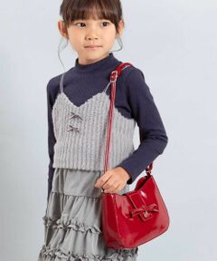 BeBe / べべ ショルダーバッグ | レザー調リボンフラップベルト付きショルダーバッグ