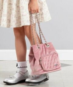 BeBe / べべ ショルダーバッグ | キルティングベロア2wayバケットバッグ