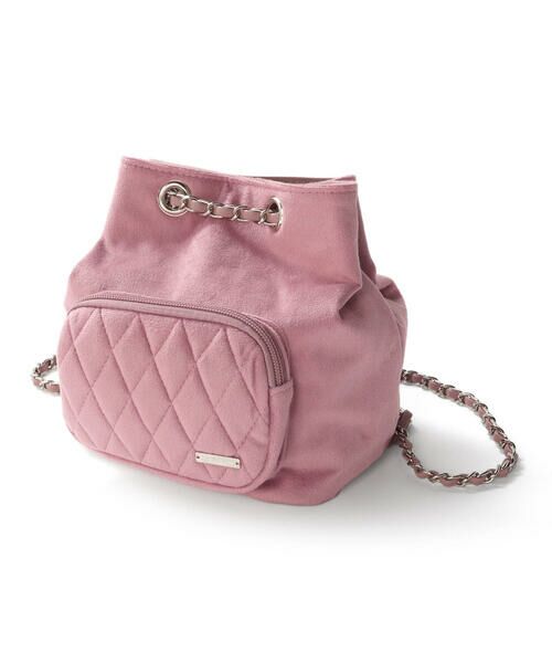 BeBe / べべ ショルダーバッグ | キルティングベロア2wayバケットバッグ | 詳細2