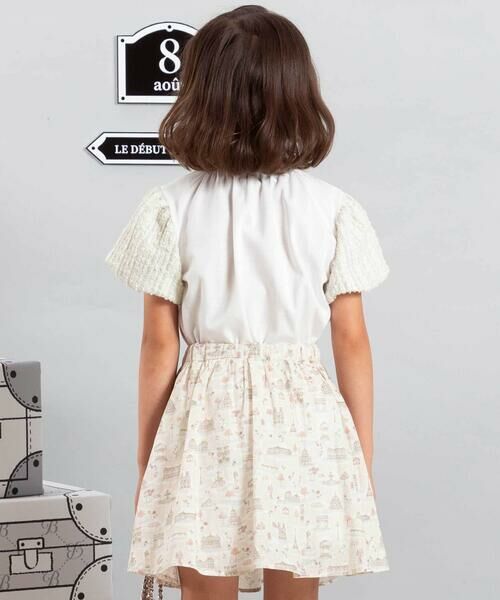 BeBe / べべ Tシャツ | カットツイードバルーンスリーブ半袖Tシャツ(90~150cm) | 詳細3