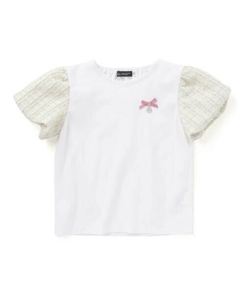 BeBe / べべ Tシャツ | カットツイードバルーンスリーブ半袖Tシャツ(90~150cm) | 詳細7