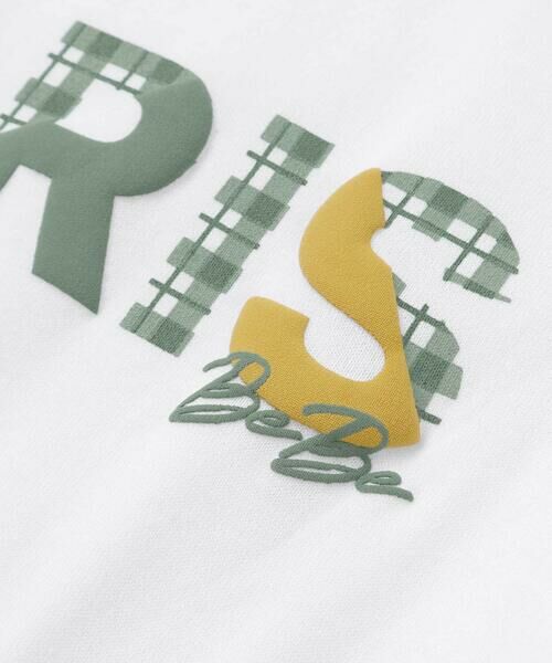 BeBe / べべ Tシャツ | PARISチェックロゴレイヤード風天竺半袖Tシャツ(90~150cm) | 詳細5