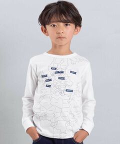 BeBe / べべ Tシャツ | 【抗菌・防臭】MAP＆FLAG袖リブ天竺長袖Tシャツ(90~150cm)