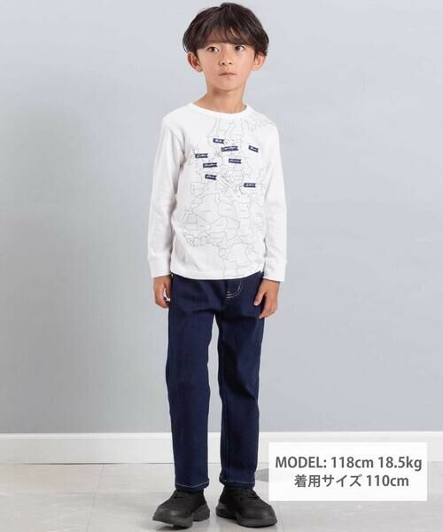 BeBe / べべ Tシャツ | 【抗菌・防臭】MAP&FLAG袖リブ天竺長袖Tシャツ(90~150cm) | 詳細1