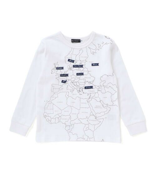 BeBe / べべ Tシャツ | 【抗菌・防臭】MAP&FLAG袖リブ天竺長袖Tシャツ(90~150cm) | 詳細4