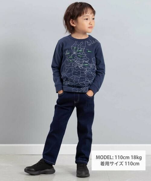 BeBe / べべ Tシャツ | 【抗菌・防臭】MAP&FLAG袖リブ天竺長袖Tシャツ(90~150cm) | 詳細7