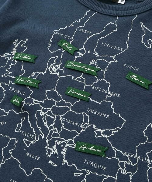 BeBe / べべ Tシャツ | 【抗菌・防臭】MAP&FLAG袖リブ天竺長袖Tシャツ(90~150cm) | 詳細13