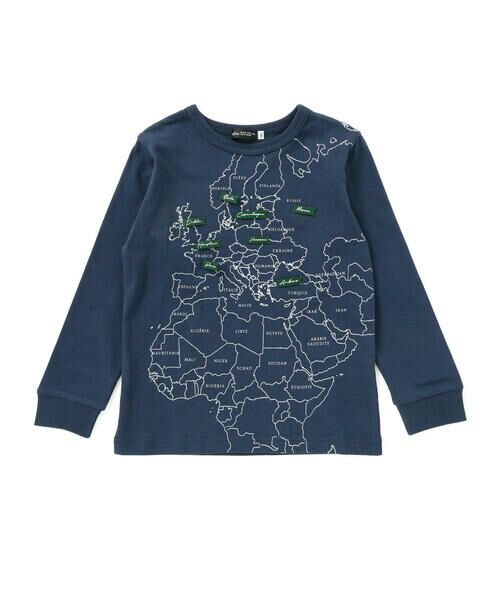 BeBe / べべ Tシャツ | 【抗菌・防臭】MAP&FLAG袖リブ天竺長袖Tシャツ(90~150cm) | 詳細9