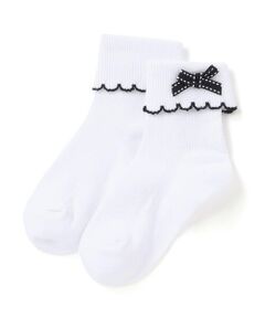 BeBe / べべ ソックス | リボンポイントスカラップ折り返しソックス(11~24cm)