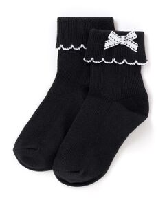 BeBe / べべ ソックス | リボンポイントスカラップ折り返しソックス(11~24cm)