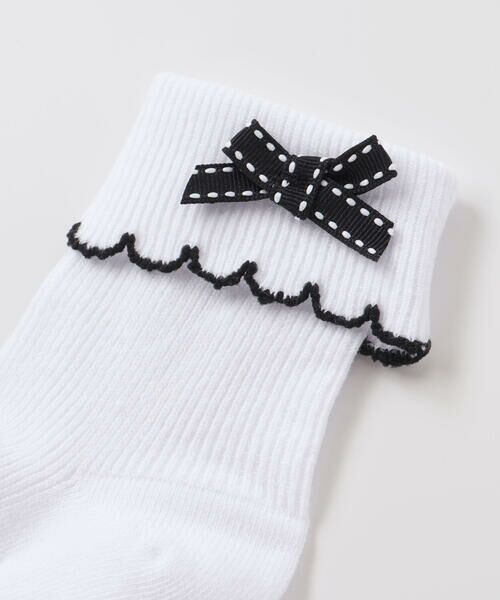 BeBe / べべ ソックス | リボンポイントスカラップ折り返しソックス(11~24cm) | 詳細2