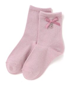 BeBe / べべ ソックス | チャーム付きリボンラメクルーソックス(11~24cm)