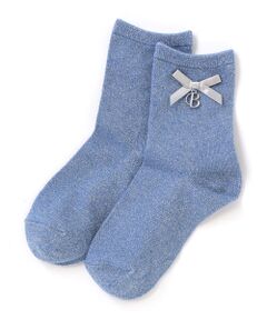 BeBe / べべ ソックス | チャーム付きリボンラメクルーソックス(11~24cm)