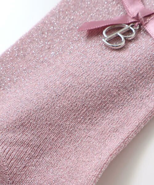 BeBe / べべ ソックス | チャーム付きリボンラメクルーソックス(11~24cm) | 詳細1