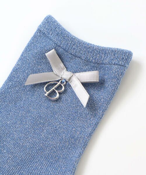 BeBe / べべ ソックス | チャーム付きリボンラメクルーソックス(11~24cm) | 詳細4