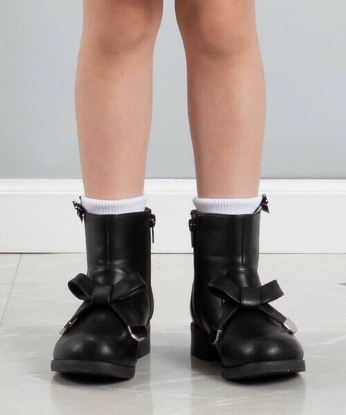BeBe / べべ ブーツ(ショート丈) | メタルポイントリボンショートブーツ(16~21cm) | 詳細1