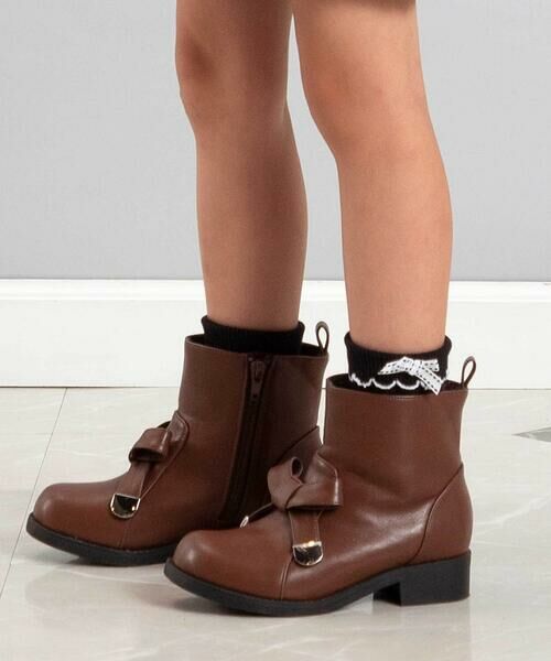 BeBe / べべ ブーツ(ショート丈) | メタルポイントリボンショートブーツ(16~21cm) | 詳細4