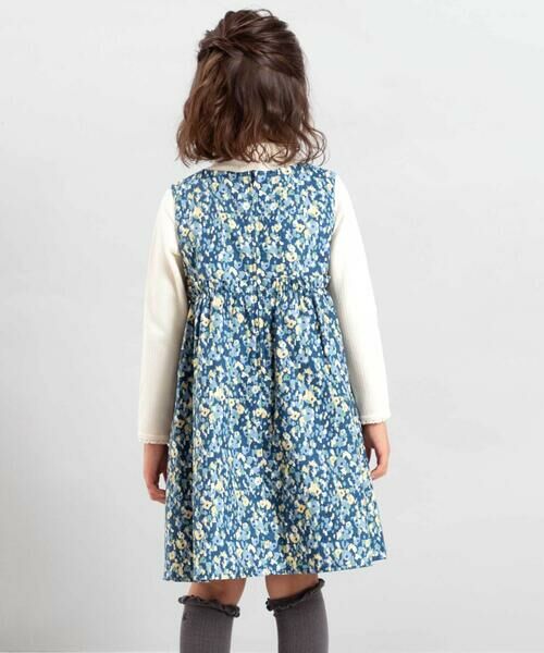 BeBe / べべ ミニ丈・ひざ丈ワンピース | 【お揃い】オンフルールフラワープリントジャンパースカート(80~150cm) | 詳細3