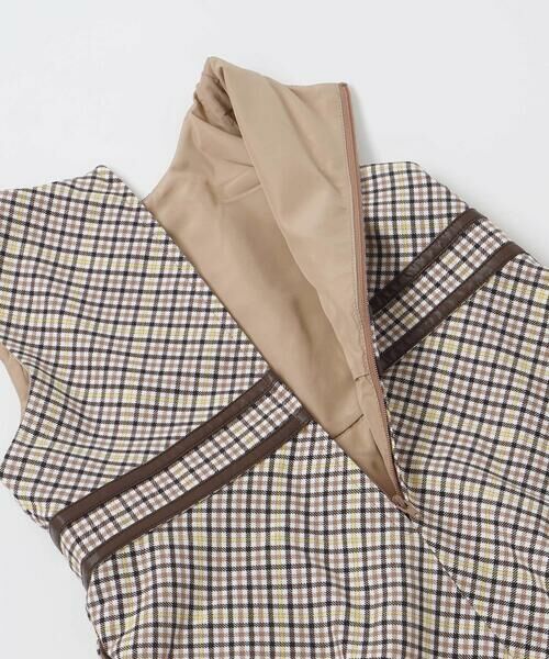 BeBe / べべ ミニ丈・ひざ丈ワンピース | 【お揃い】TRチェックパイピングベルトジャンパースカート(100~150cm) | 詳細14