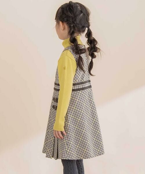 BeBe / べべ ミニ丈・ひざ丈ワンピース | 【お揃い】TRチェックパイピングベルトジャンパースカート(100~150cm) | 詳細2
