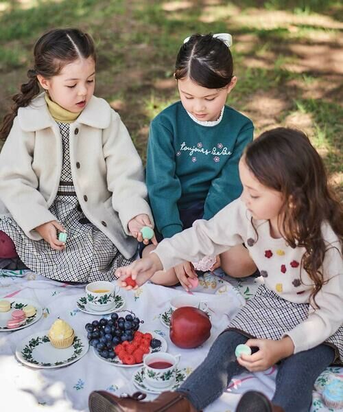 BeBe / べべ ミニ丈・ひざ丈ワンピース | 【お揃い】TRチェックパイピングベルトジャンパースカート(100~150cm) | 詳細4