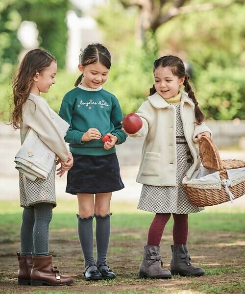 BeBe / べべ ミニ丈・ひざ丈ワンピース | 【お揃い】TRチェックパイピングベルトジャンパースカート(100~150cm) | 詳細5