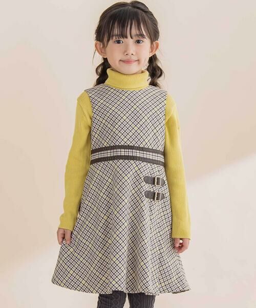 BeBe/べべ 【お揃い】TRチェックパイピングベルトジャンパースカート(100~150cm) ブラウン系 130cm BeBe/べべ 【お揃い】TRチェックパイピングベルトジャンパースカート(100~150cm) ブラウン系 130cm
