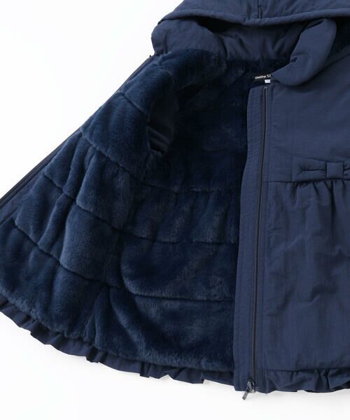 BeBe / べべ ブルゾン | 【撥水加工】ヴィンテージタフタ裏ファー裾フリルフードブルゾン(80~150cm) | 詳細13