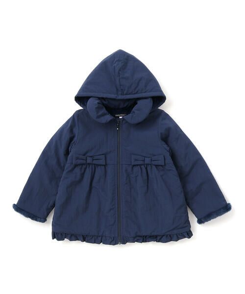 BeBe / べべ ブルゾン | 【撥水加工】ヴィンテージタフタ裏ファー裾フリルフードブルゾン(80~150cm) | 詳細1