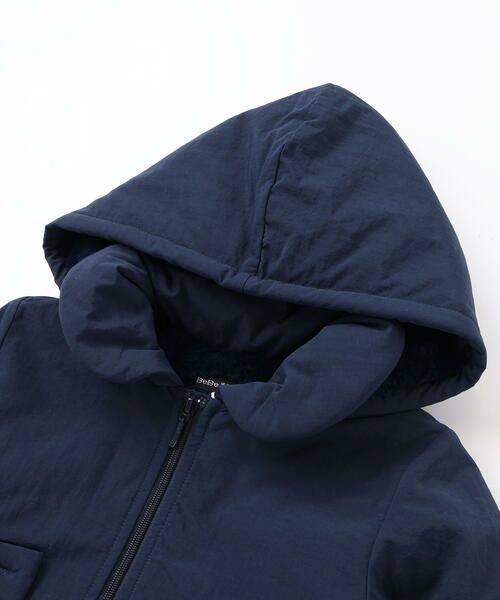 BeBe / べべ ブルゾン | 【撥水加工】ヴィンテージタフタ裏ファー裾フリルフードブルゾン(80~150cm) | 詳細3