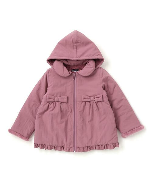 BeBe / べべ ブルゾン | 【撥水加工】ヴィンテージタフタ裏ファー裾フリルフードブルゾン(80~150cm) | 詳細16