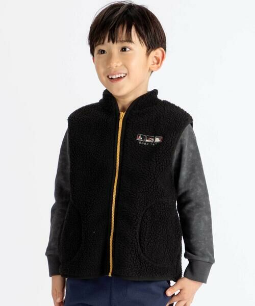 BeBe / べべ ミリタリージャケット・コート | 【撥水加工】ボアライナーベスト付きナイロン中綿3wayコート(90~150cm) | 詳細9