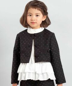 BeBe / べべ ノーカラージャケット | 【お揃い】エトワールシャイニードットクロップドジャケット(100~150cm)