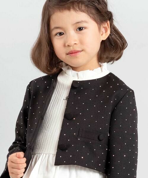 BeBe / べべ ノーカラージャケット | 【お揃い】エトワールシャイニードットクロップドジャケット(100~150cm) | 詳細4