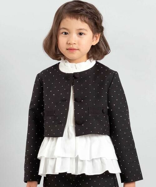 BeBe/べべ 【お揃い】エトワールシャイニードットクロップドジャケット(100~150cm) ブラック 140cm BeBe/べべ 【お揃い】エトワールシャイニードットクロップドジャケット(100~150cm) ブラック 140cm