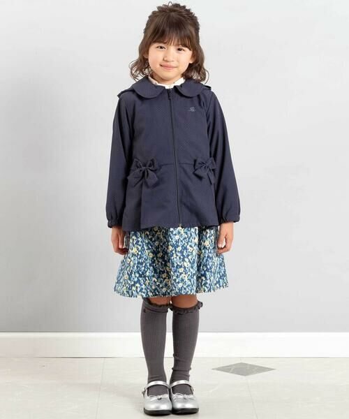 BeBe / べべ ブルゾン | チェックタフタペプラムフード付きブルゾン(90~150cm) | 詳細1