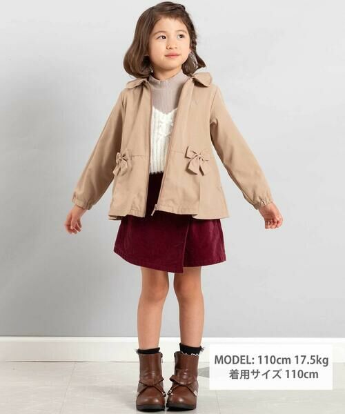 BeBe / べべ ブルゾン | チェックタフタペプラムフード付きブルゾン(90~150cm) | 詳細6