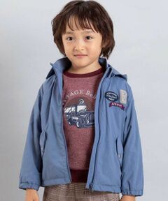 BeBe / べべ ブルゾン | 【撥水】ヴィンテージタフタワッペン付きフードブルゾン(90~150cm)