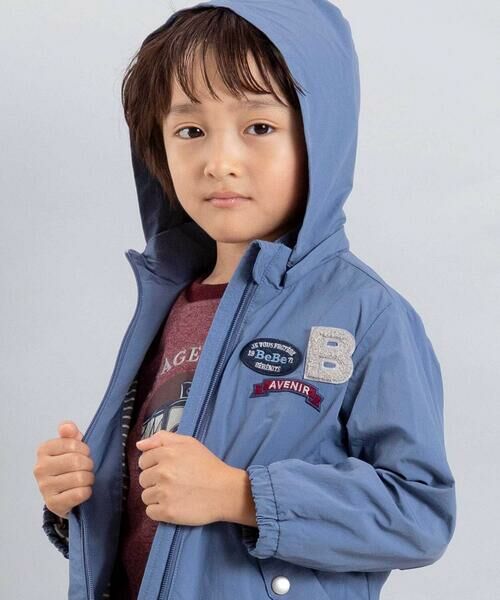 BeBe / べべ ブルゾン | 【撥水】ヴィンテージタフタワッペン付きフードブルゾン(90~150cm) | 詳細3