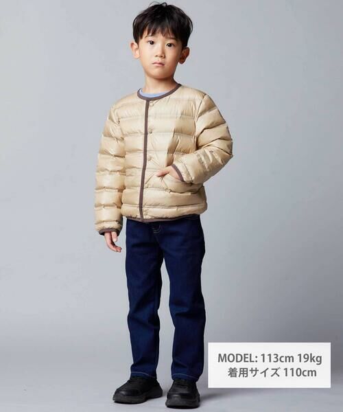 BeBe / べべ ダウンジャケット・ベスト | パイピング配色タフタライトダウンブルゾン(90~160cm) | 詳細7